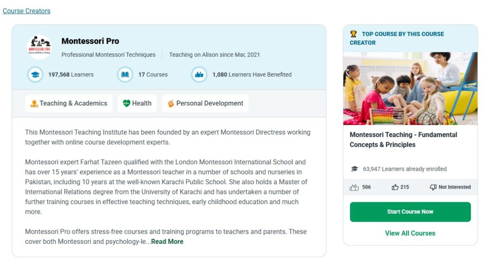 montessori pro courses